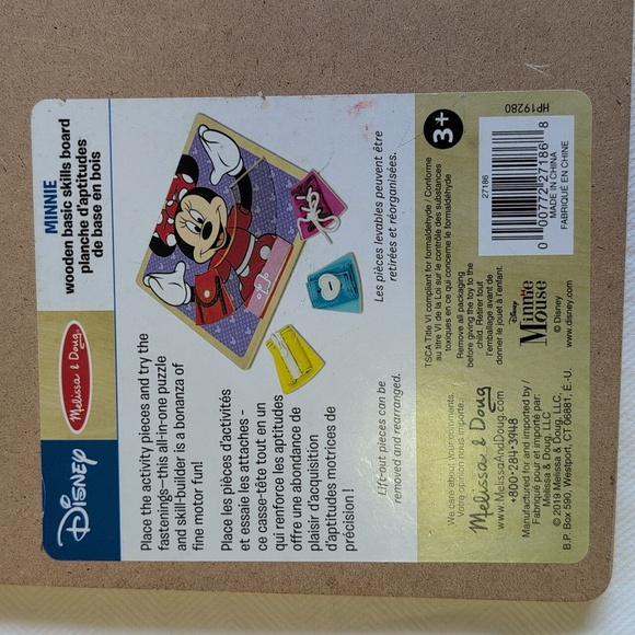 melissa & doug x disney minnie mouse wooden basic skills puzzle board age 3 YRS+ - Picture 8 of 9